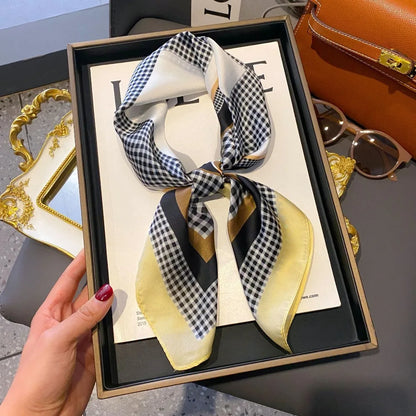 Luxury Silk Square Scarf - Womens Satin Neckerchief  Hair Wrap 2023