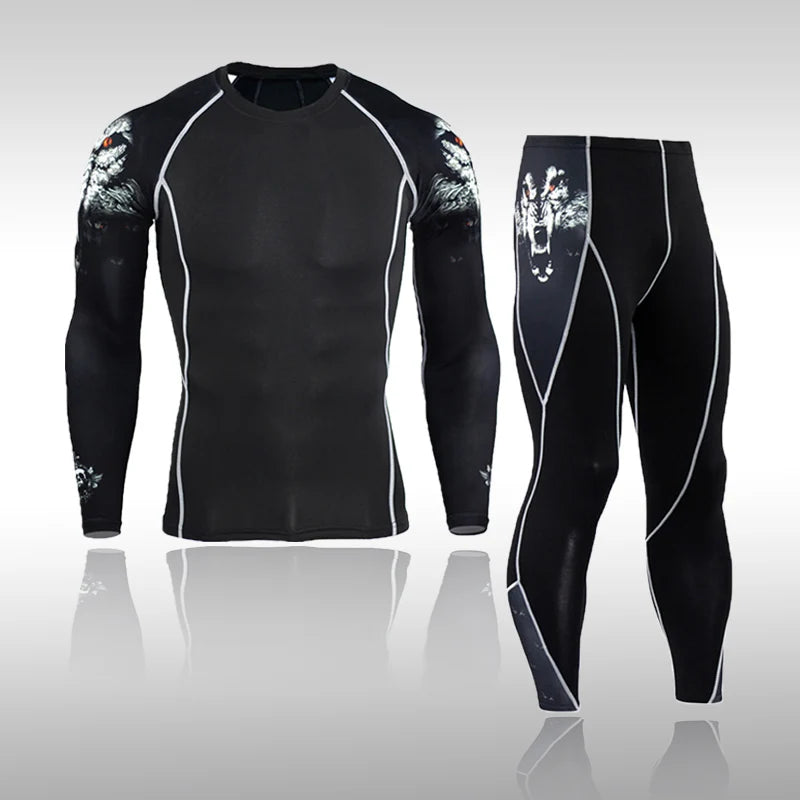 Men's Compression Gym Tights - Muscle Support Workout Pants | Quick Dry Sportswear Set