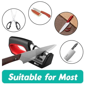 4 In 1 Knife Sharpener - Professional Kitchen Sharpener With Diamond, Tungsten & Ceramic Rods