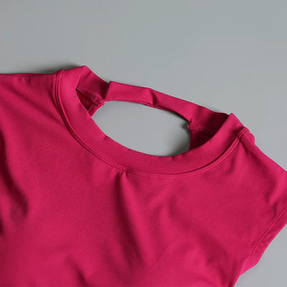 Backless Sports T-Shirt – Women's Slimming Yoga Top With Quick Dry Vest