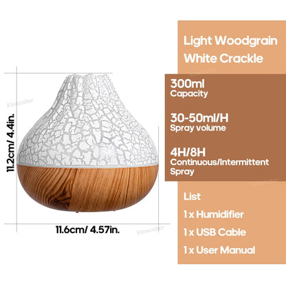 300ml USB Desktop Humidifier - Colorful Mist Diffuser  Air Purifier