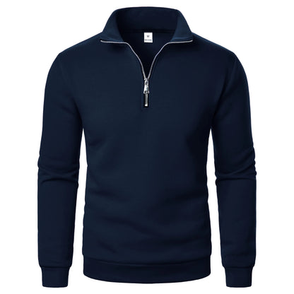 Spring and Autumn new casual half zipper stand up collar hoodie trend simple and loose oversized fleece men's hoodie