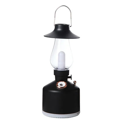 Retro Lamp Humidifier - Wireless Aroma Diffuser with Cool Mist, 7 Color Lights & Rechargeable Battery