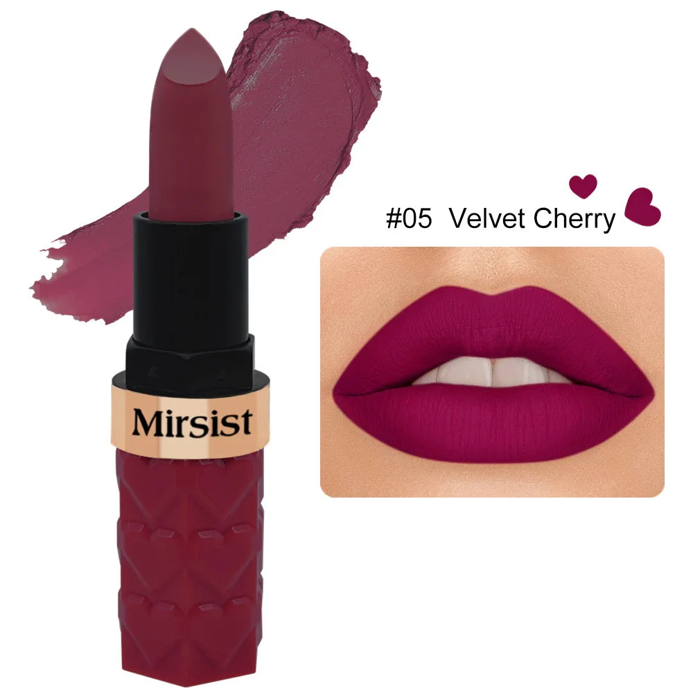 Velvet Matte Lipstick Non Transfer Waterproof Highly Pigmented Longwear Nude Peach Brown Cherry Tones Smooth Lip Makeup