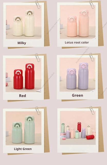 200ML/350ML Mini Thermos Cup Small Capacity Vacuum Flask Stainless Steel Pocket Cup Coffee Mug Kids Insulated Hot Water Bottle