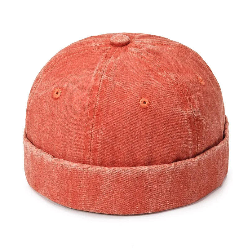 Denim Docker Cap – Brimless Sailor Beanie, Adjustable