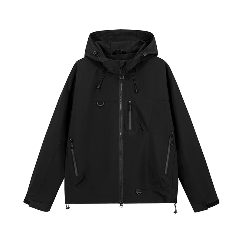 Waterproof Hiking Jacket – Lightweight Polyester Windbreaker With Storm Hood