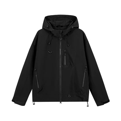 Waterproof Hiking Jacket – Lightweight Polyester Windbreaker With Storm Hood