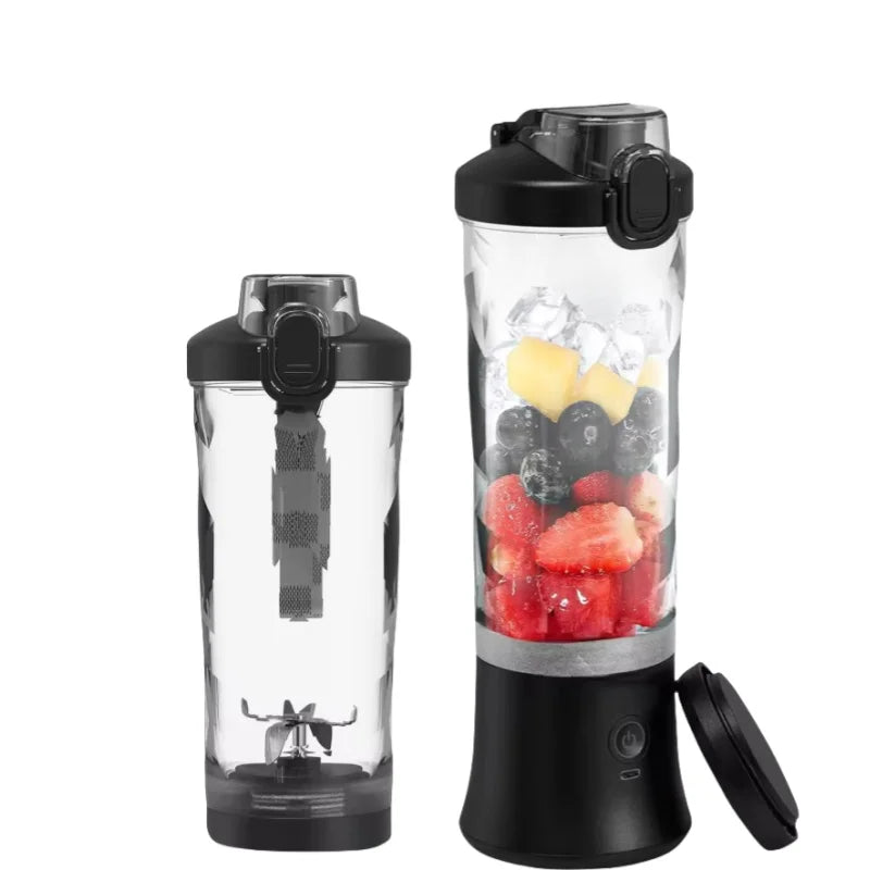 Portable Electric Juicer - USB Rechargeable 600ml Mixer for Milkshakes and Juice