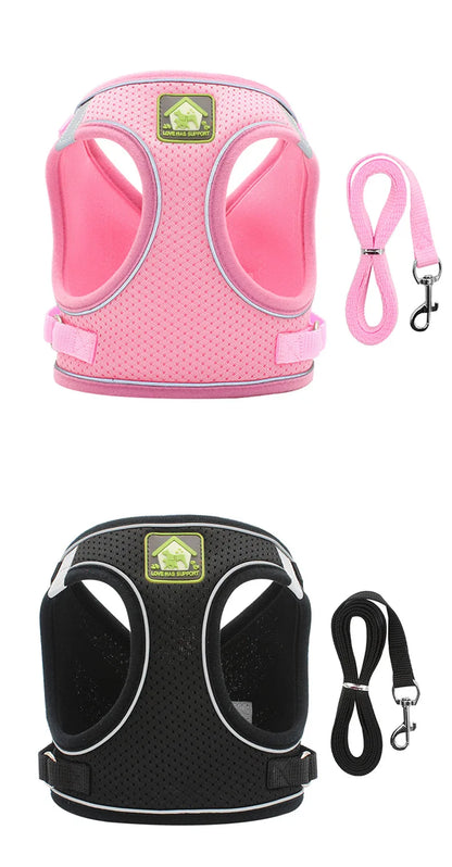 Dog Harness Small Medium Sized Dog Vest Style Leash Reflective Puppy Summer Breathable Harnesses Pet Supplies Dog Collar Corgi