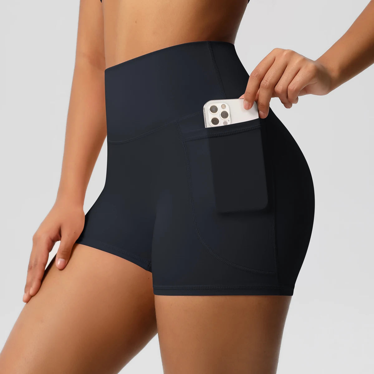 High Waist Workout Shorts – Women Gym Shorts with Pockets, Squat Proof & Quick Drying
