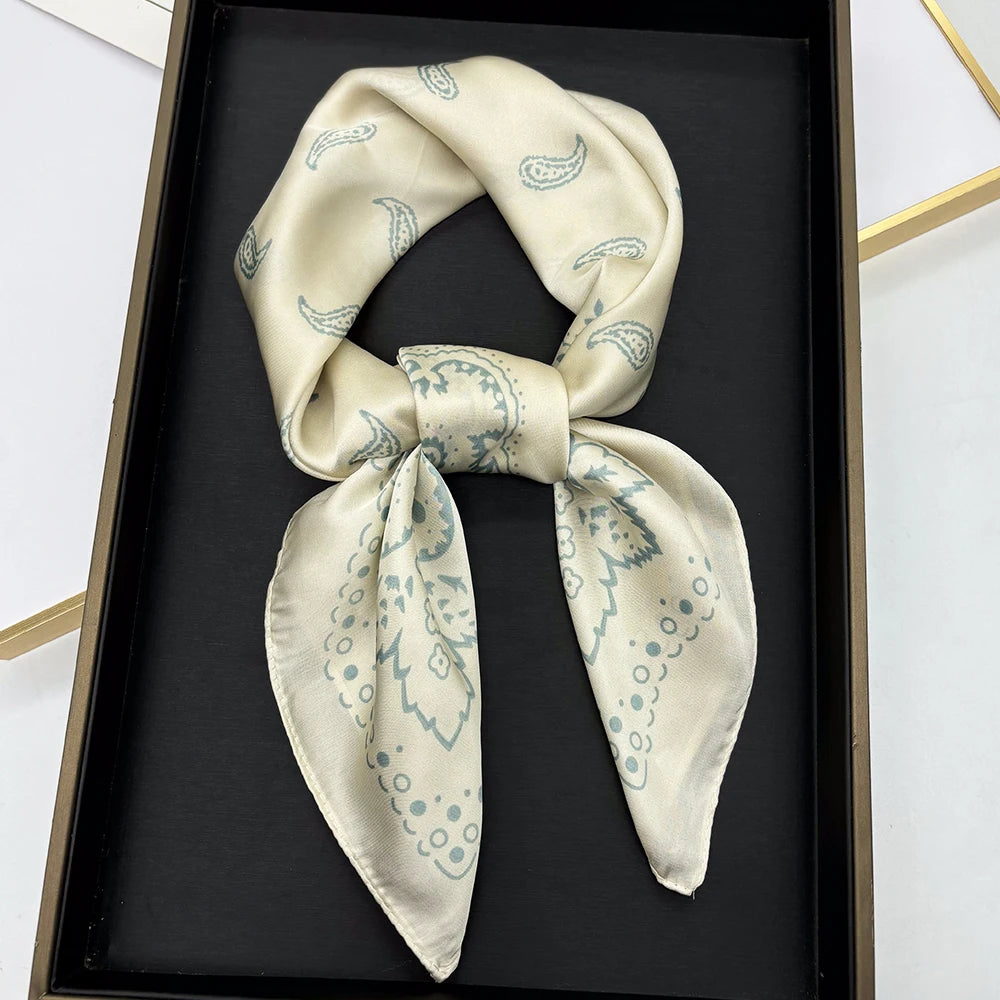 Luxury Silk Square Scarf - Womens Satin Neckerchief  Hair Wrap 2023