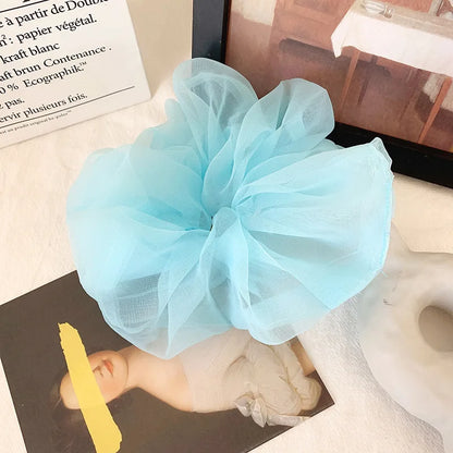 Summer Organza Silk Scrunchies Elastic Hair Bands for Women Fashion Hair Rope Ponytail Holder Ties Girl Hair Accessories