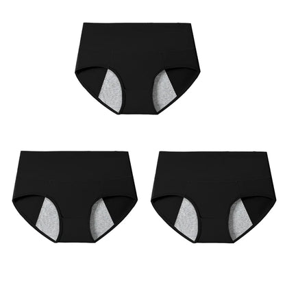 3Pcs High Waist Women Panties Leak Proof Menstrual Pants Widen Physiological Period Underwear Plus Size 4XL Cotton Female Briefs