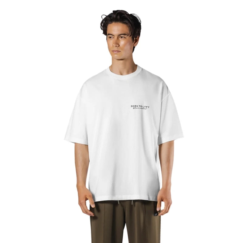 LYFT UNITED KINGDOM Trendy Loose Fitting Men's Sports Short Sleeved T-shirt Pure Cotton Gym Running Shirts Training Clothes Tees
