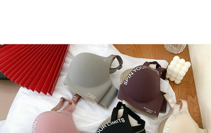 Seamless Push Up Bra - Women's One-Piece Wire Free Bra with Adjustable Straps