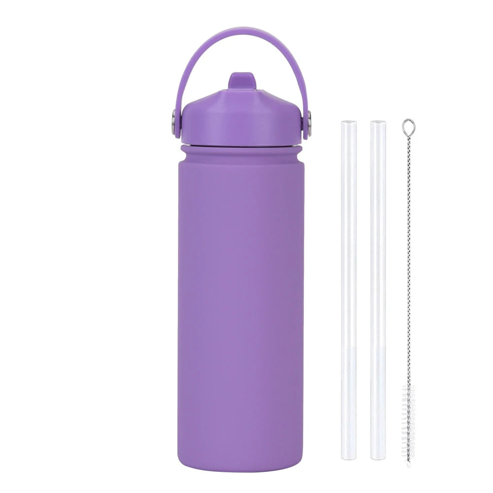 Insulated Water Bottle 500ml Custom Text/Logo - 304 Steel, 24H Cold, Office & Gym Essentials
