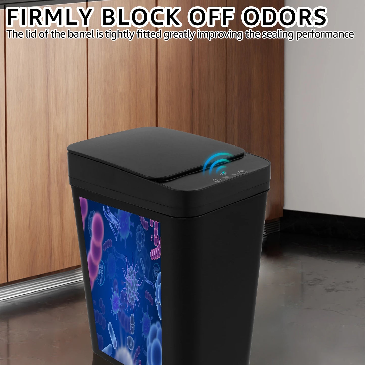 Touchless Infrared Trash Can - 12L Smart Sensor Wastebasket for Kitchen  Bathroom