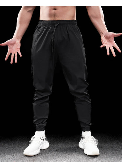 Men Running Trousers - Loose Fit Sports Fitness Pants With Elastic Waist Band