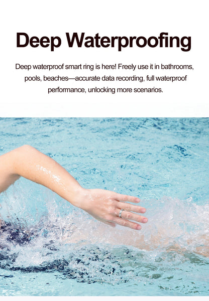 Fashion Smart Ring Health Monitor Sleep Tracker Step Calorie Counter Lightweight Waterproof Smart Jewelry Gift