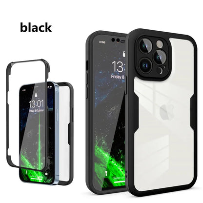 360 Full Body Front+Back Clear Protection Case For iPhone 17 16 Pro Max 13 14 15 Plus 11 12Pro Shell-membrane Shockproof Cover