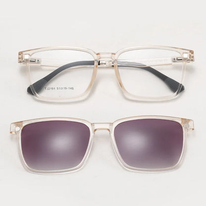 Magnetic Clip-On Glasses – Polarized Prescription Sunglasses with TR90 Frame for Men Women