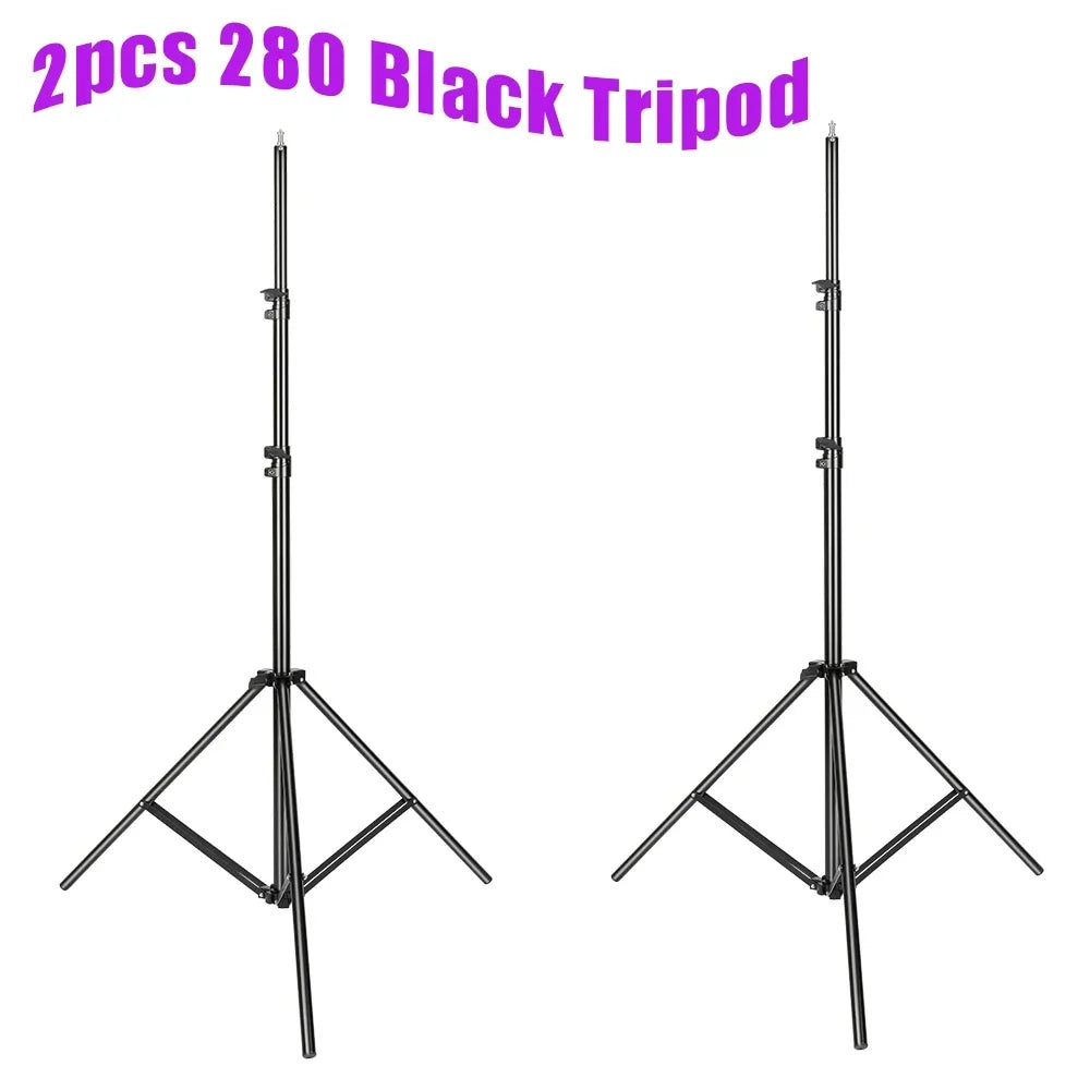 Stainless Steel Tripod 2.8m Heavy Duty Light Stand With 1/4, 3/8 Conversion Head for Studio Softbox Photographic Equipment