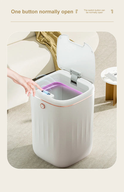 Smart Automatic Sensor Trash Can - 20L UV Induction Bathroom Wastebasket