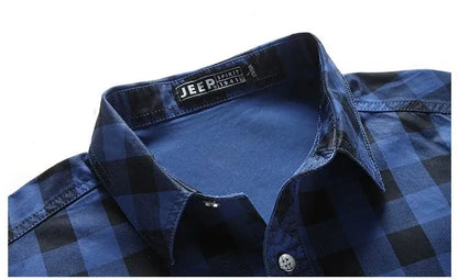 New Summer Men Plaid Short Sleeved Shirts New Fashion Man Outdoor Casual Cargo Shirts Good Quality Male Cotton Shirts Size 5XL
