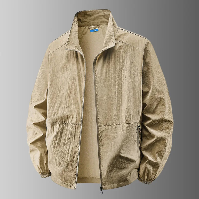 Men's Sun Protection Jacket Windbreaker Spring Summer Outdoor UV Jacket Loose Stand Collar Oversized Sunscreen Coat Fishing