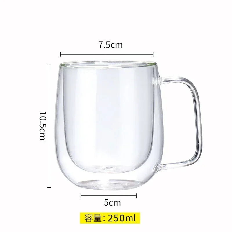 Double Wall Glass Cup - Heat Resistant Borosilicate Glass Coffee Mug Set | Eco Friendly Drinkware