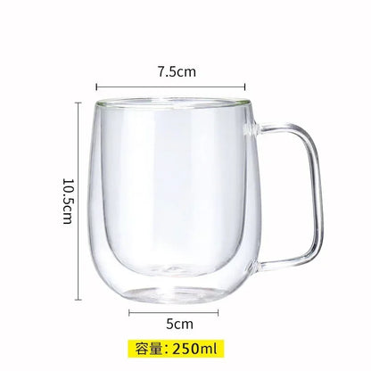 Double Wall Glass Cup - Heat Resistant Borosilicate Glass Coffee Mug Set | Eco Friendly Drinkware