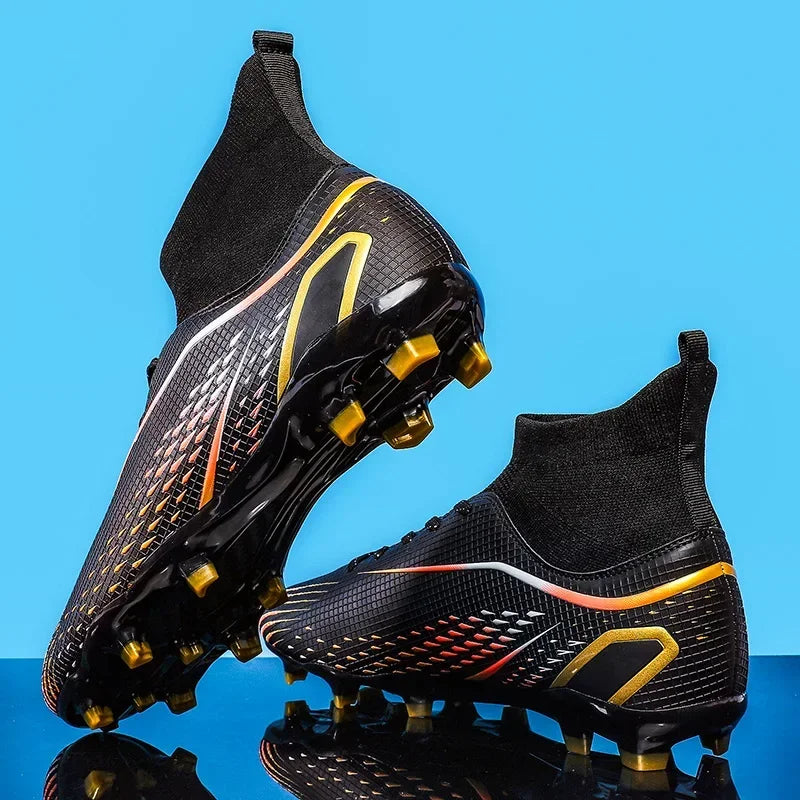 Men's Soccer Cleats High Ankle Turf Soccer Shoes | Professional Outdoor Sneakers 2024