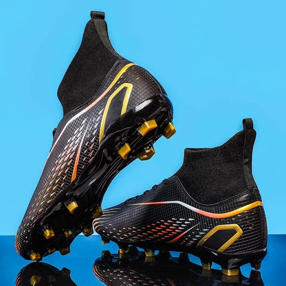 Men's Soccer Cleats High Ankle Turf Soccer Shoes | Professional Outdoor Sneakers 2024