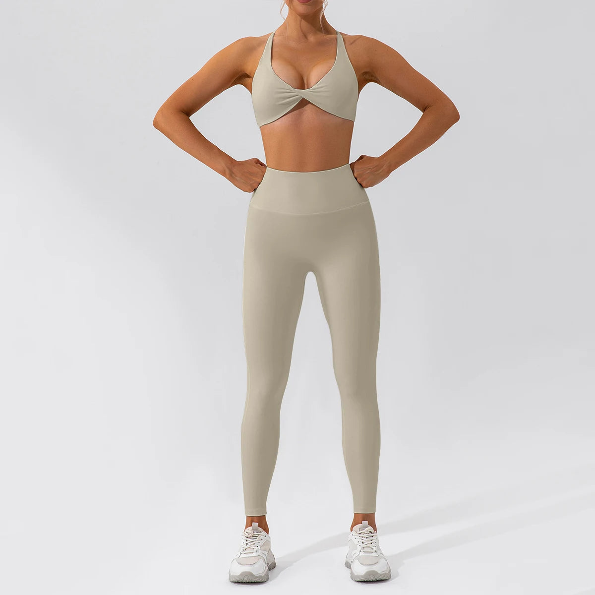 Women Yoga Suit - Quick Dry Gym Tracksuit With Long Sleeve Top & High Waist Leggings