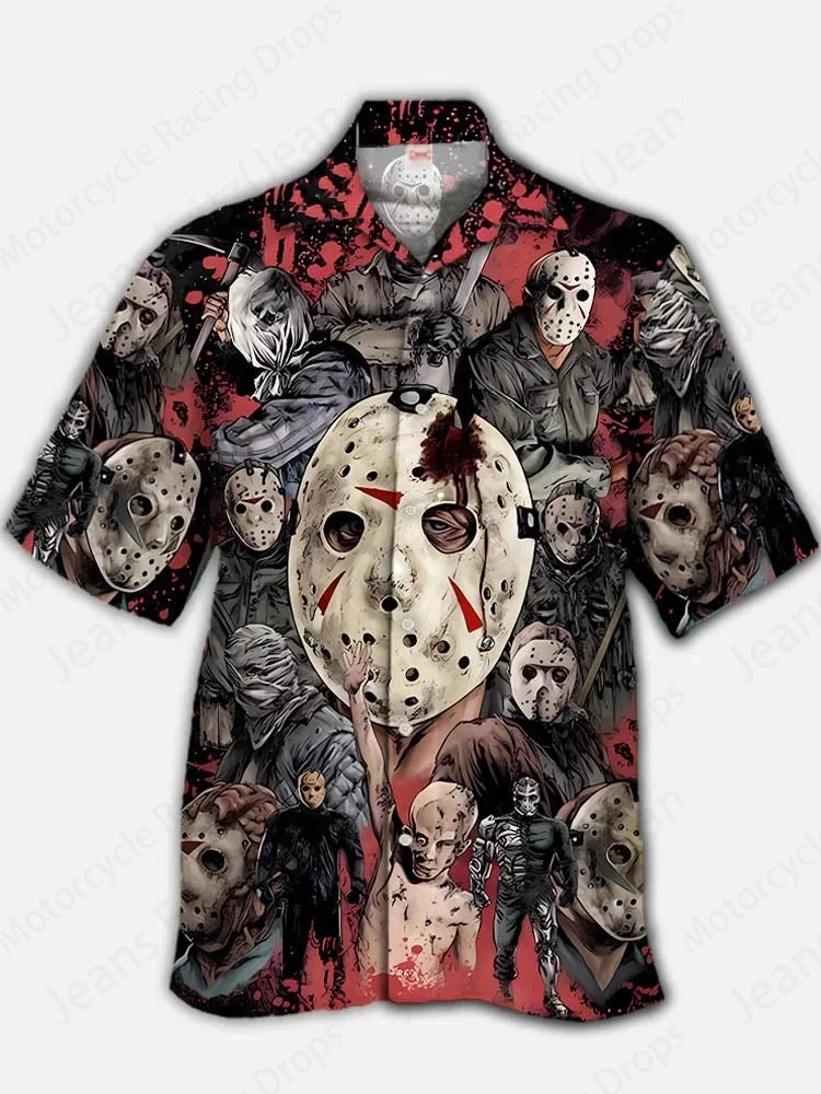 Halloween Hawaiian Shirt - Chucky Movie Casual Loose Short Sleeve Beach Blouse - ZOOMNSTORE