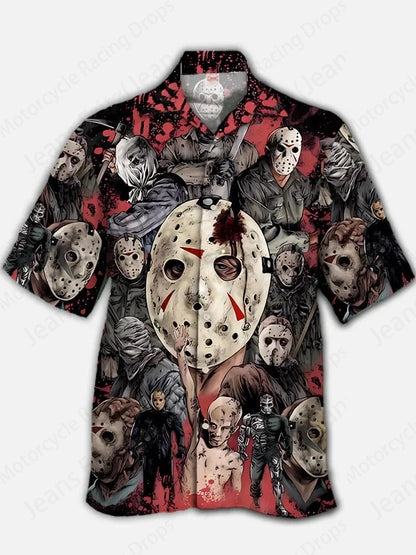 Halloween Hawaiian Shirt - Chucky Movie Casual Loose Short Sleeve Beach Blouse - ZOOMNSTORE
