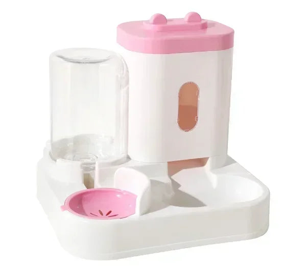 Qq-Cat Feeder And Water Dispenser Self-Feeding Kitten Food Feeder Large Capacity Cat Food Dispenser Multifunctional Pet Food