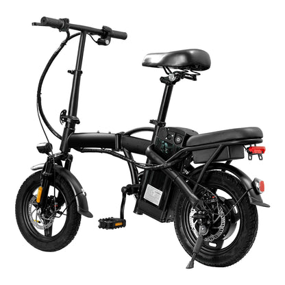 T5 Lightweight Folding Electric Bike for Adults 48V 750W Peak Power 20MPH 18-22 Miles Range 14Inch Disc Brake Commuter E-bike