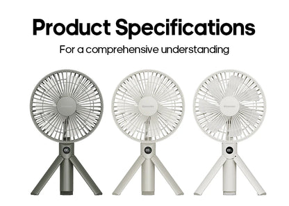 New Foldable Tripod Handheld Fan 3000mAh 4-Speed Rechargeable Fan LED Digital Display Portable Fan for Outdoor Travel Camping
