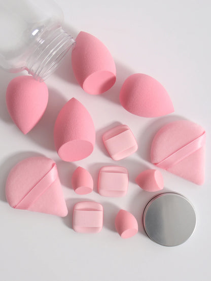 Makeup Sponge Set – 12 Piece Latex Free Sponges with Storage Jar for Wet Dry Use