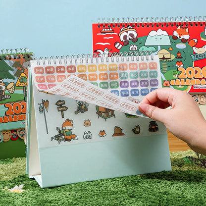 2026 Capybara Desktop Calendar Cute Animal Standing Desk Planner 12-Month Table Calendar for Office, School, Home Kitchen Decor