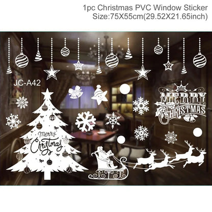 Merry Christmas Window Sticker - Holiday Home Decorations 2024-2025