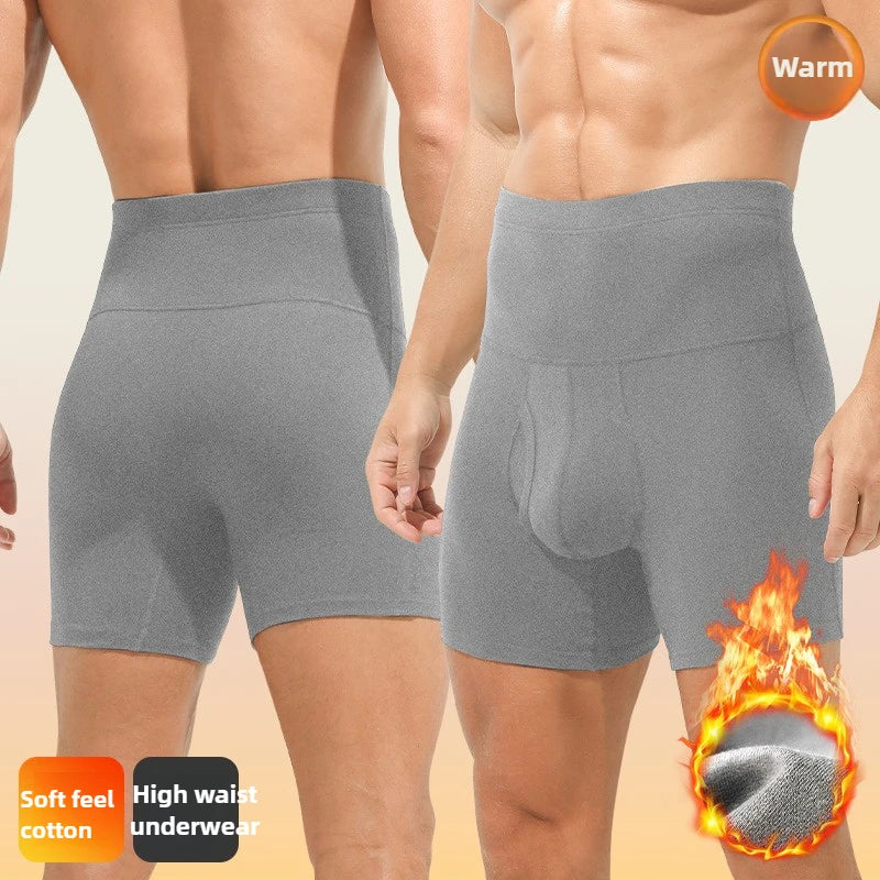 Underwear Mens Pure Cotton High Waist Trunks Plus Size Lengthened Anti-wear Warm Sports Boxers Pack Mentrual Panties