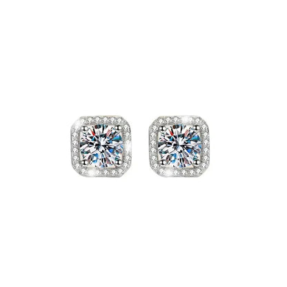 Moissanite Square Stud Earrings – Simple Fashion Studs