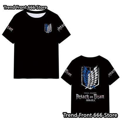 Attack on Titan Japanese classic anime Mens And Children Short Sleeve tshirts Summer Crewneck Tops Boys Girls Anime COS T-shirt