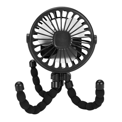 Baby Stroller Fan with Flexible Tripod Portable Handheld Fan USB Charging Mini Desk Cooling Fan 500mAh for Baby Stroller Student