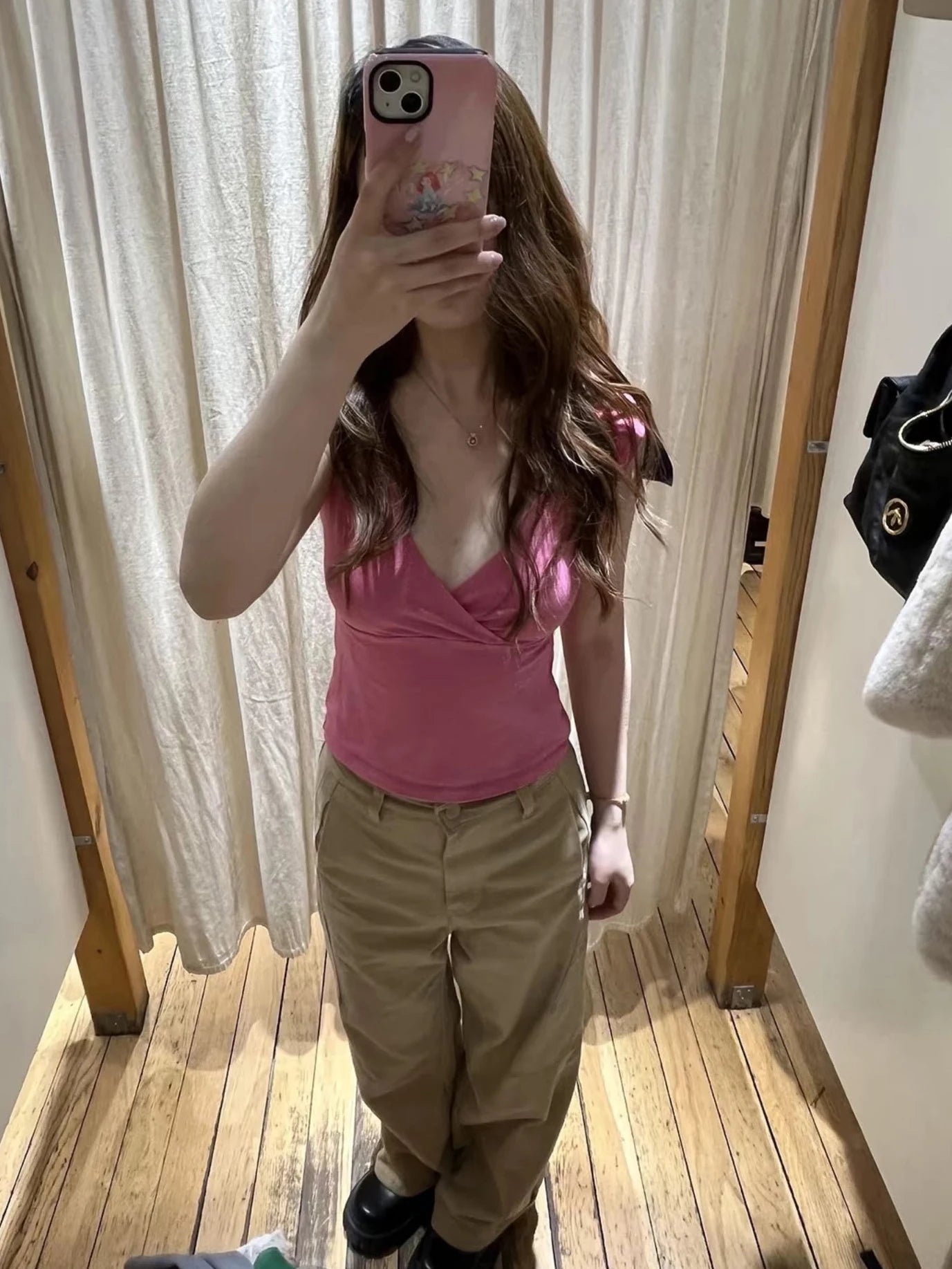 New Rose Red Slim Crop Top Woman Sexy V-neck Short Sleeve Cotton Cropped T-shirt Solid Casual Simple Sweet All-match Tee Tops