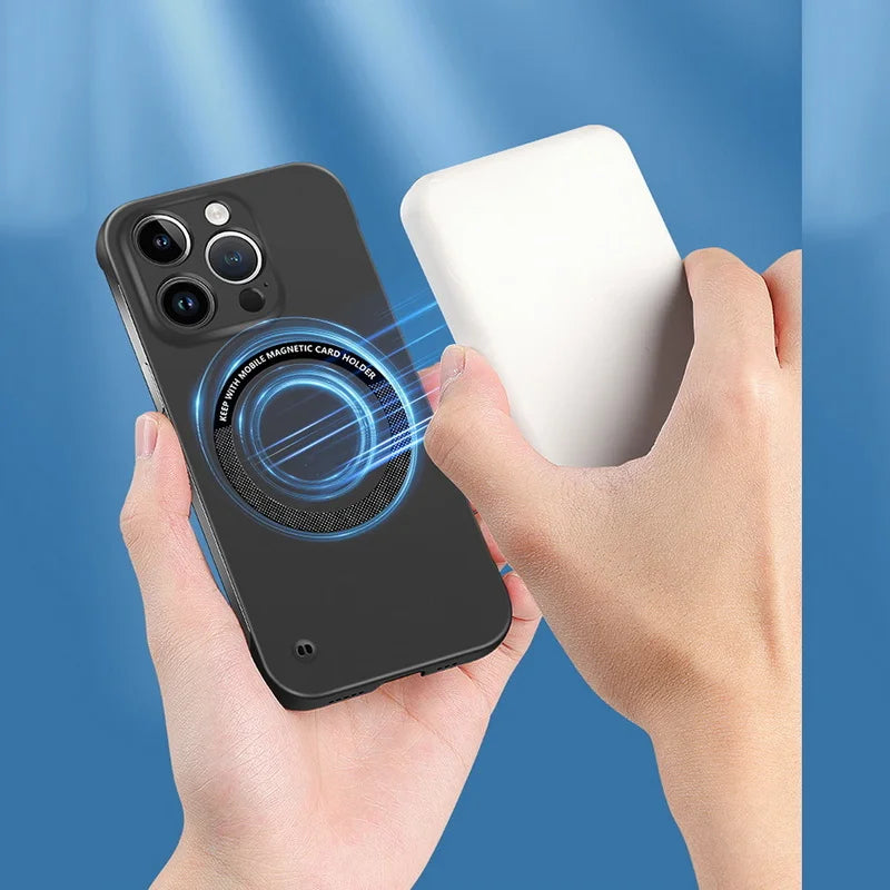 Frameless Magnetic For Magsafe Ultra Slim Case For iPhone 17 Air 16E 16 15 14 13 12 Pro Max Plus Mini Hard PC Matte Back Cover