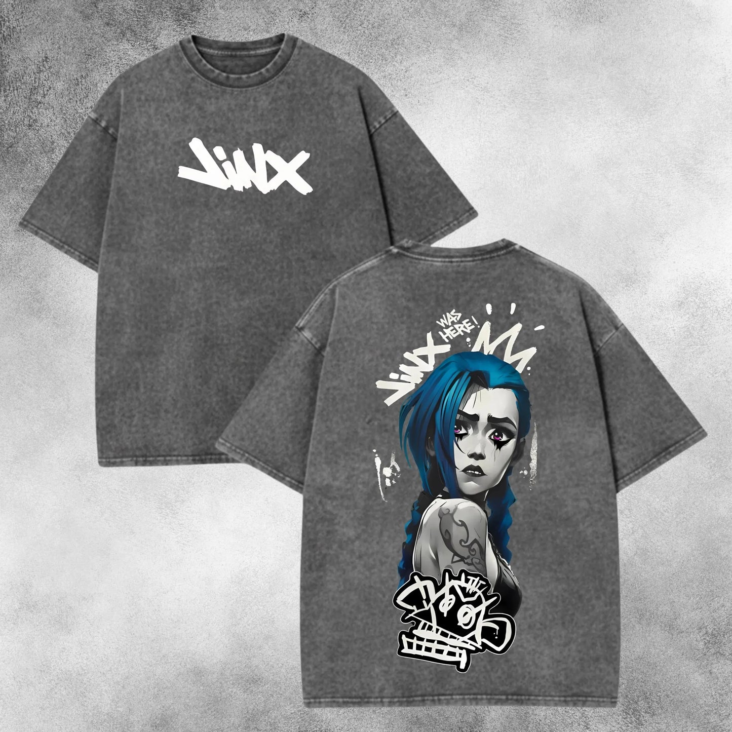 Arcane Jinx Unisex Fit Washed T-Shirt, Retro Game Character Vintage Washed Shirt, Gift For Game Lovers